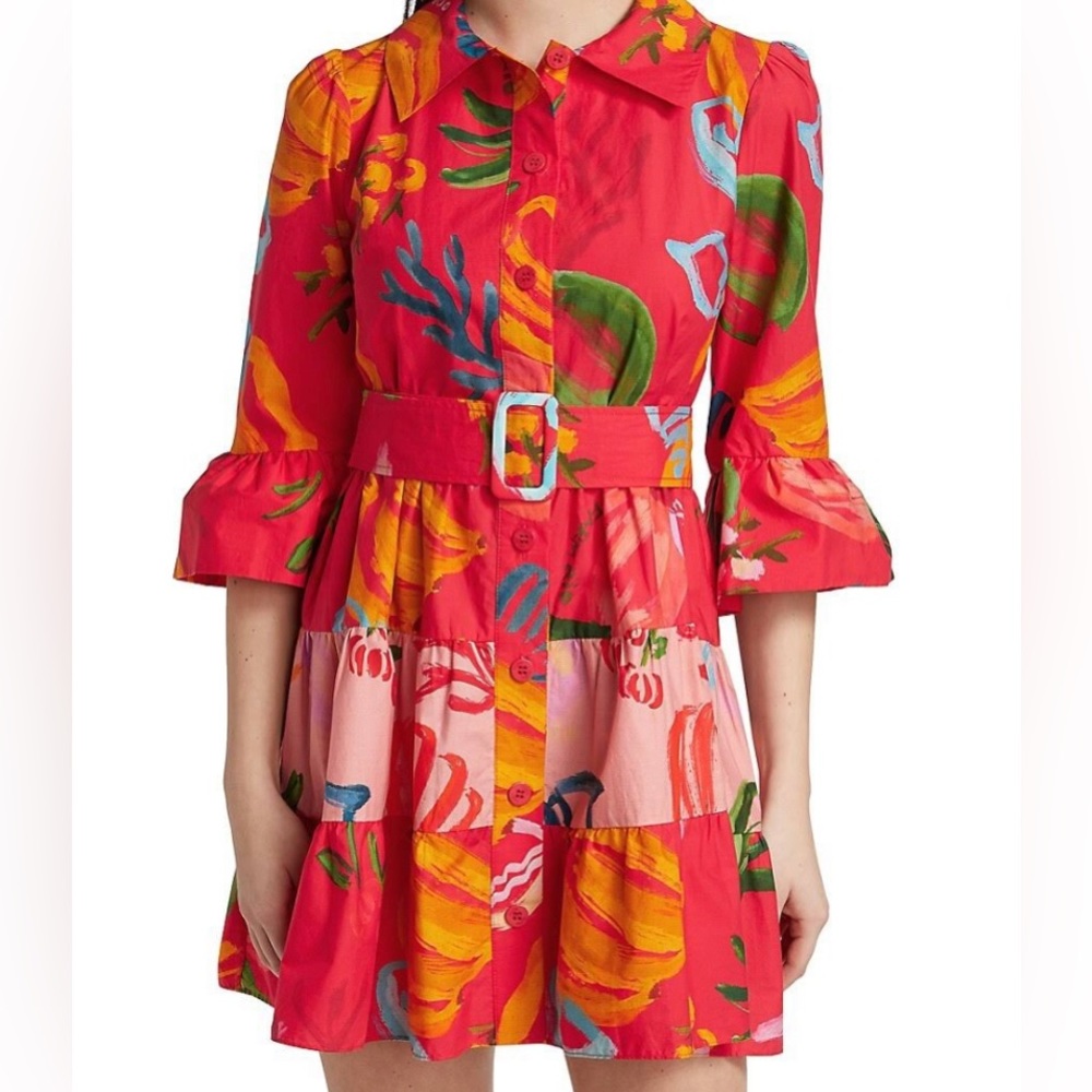 Farm Rio Mixed Fruits Ocean Minidress in Small